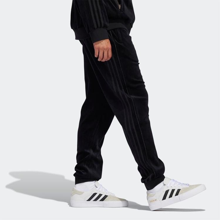 Adidas Originals Tapered Mid-Rise Knit Track Pants Men Bottoms Black H31246