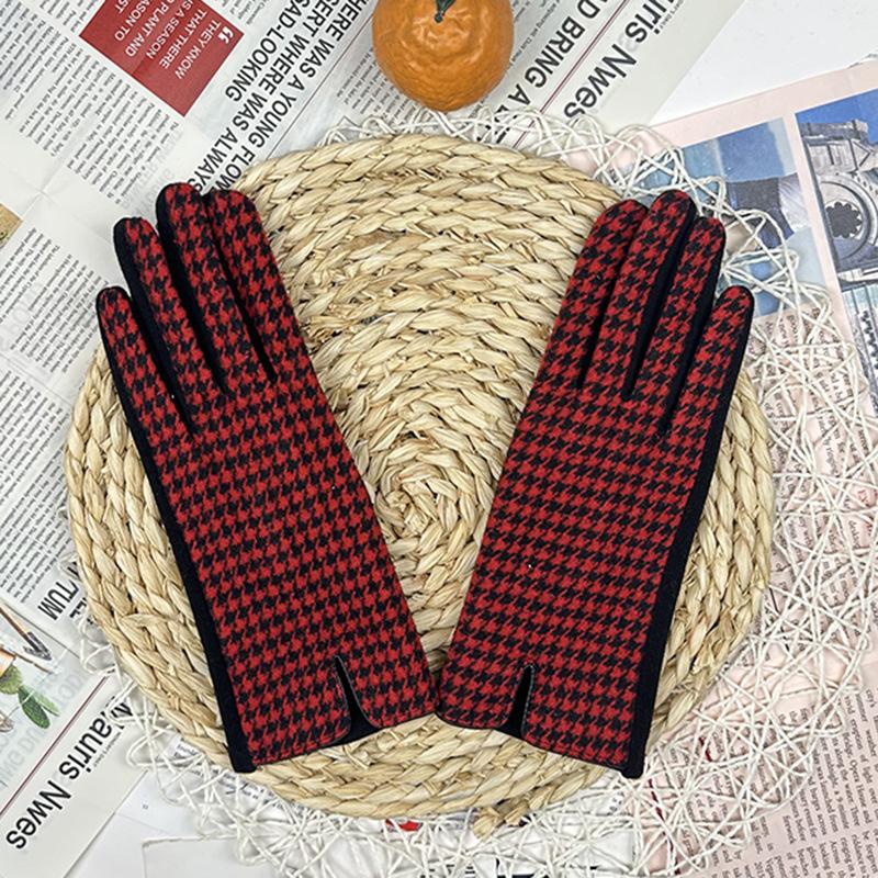Qiandongge Touch-Screen Gloves For Women'S Autumn Driving, Riding Electric Vehicles, Warm And Cold-Proof Velvet Gloves