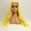 AIMEYA Platinum Blonde Lace Front Wigs for Women Long Natural Wave Synthetic Hair  Heat Resistant Fiber Hair Free Part