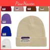Knitted Winter Hat Men Women Solid Color Letter Breathable Outdoor Travel Cap