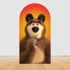 Children's Birthday Theme Party Decoration Arch Backdrop Cover Girl and Bear Birthday Background Decor Baby Shower Supplies