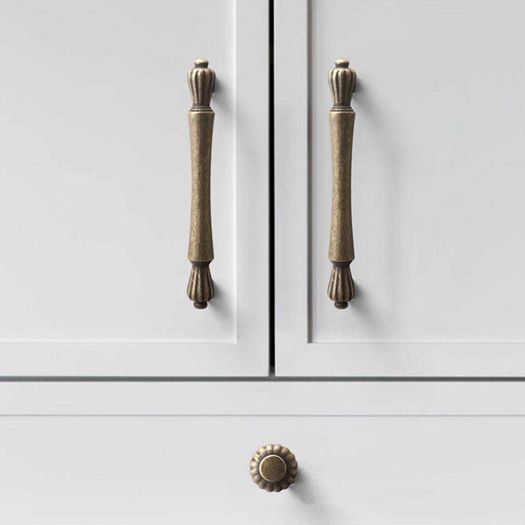 4pcs French Style Antique Cabinet Handles Retro Hardware Furniture Renovations Hardware Upgrades for Dresser & Vanity