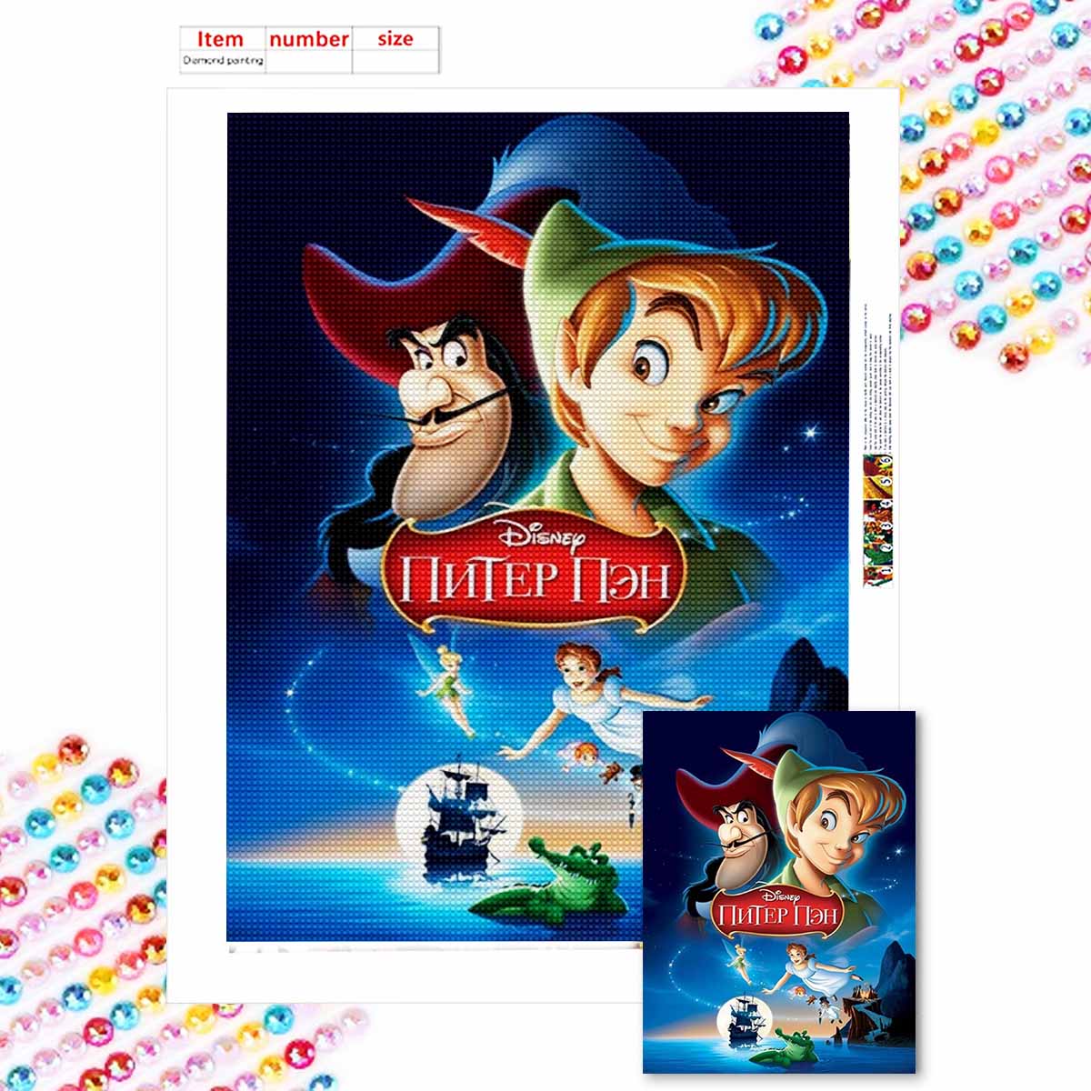 

5D Diy Diamond Painting Escape From Neverland Full Drill Rhinestones Mosaic Embroidery Handmade Products Home Decor Gift Round 20x30cm