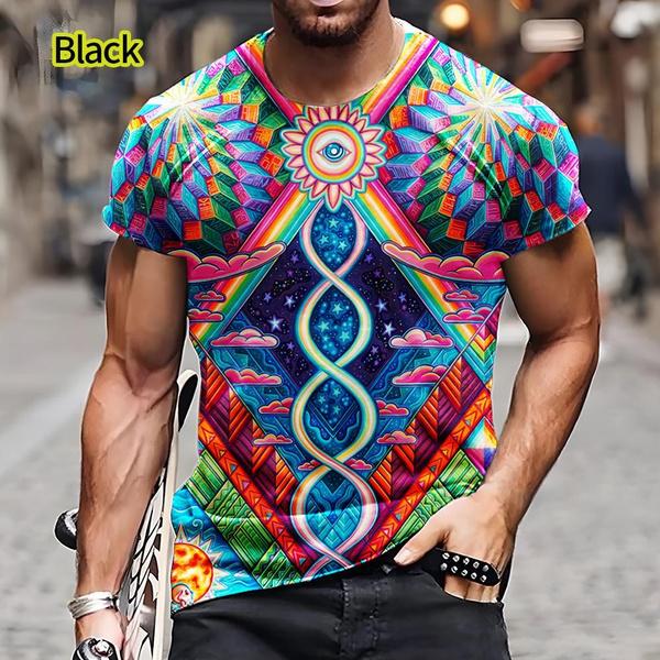 Summer 3d Abstract Print Short Sleeve T-shirt Unisex's Casual Creativity T-shirt