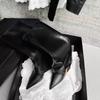 Women's Belt Buckle Tall Boots Autumn New Pointed Toe Sleeve Soft Slip Stiletto Shoes