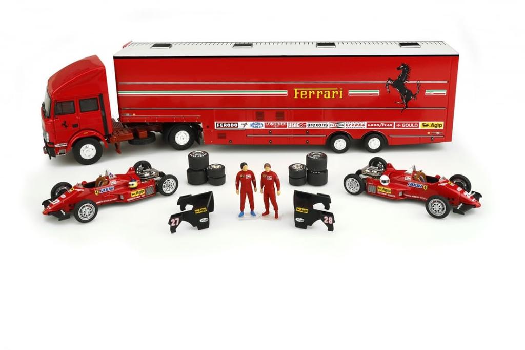 BRUMM Ferrari F1 Race Transporter 126 C4 Set 1984 Monaco GP BRUMM RACE TRASPORTER SET Mini Car 1/43 /