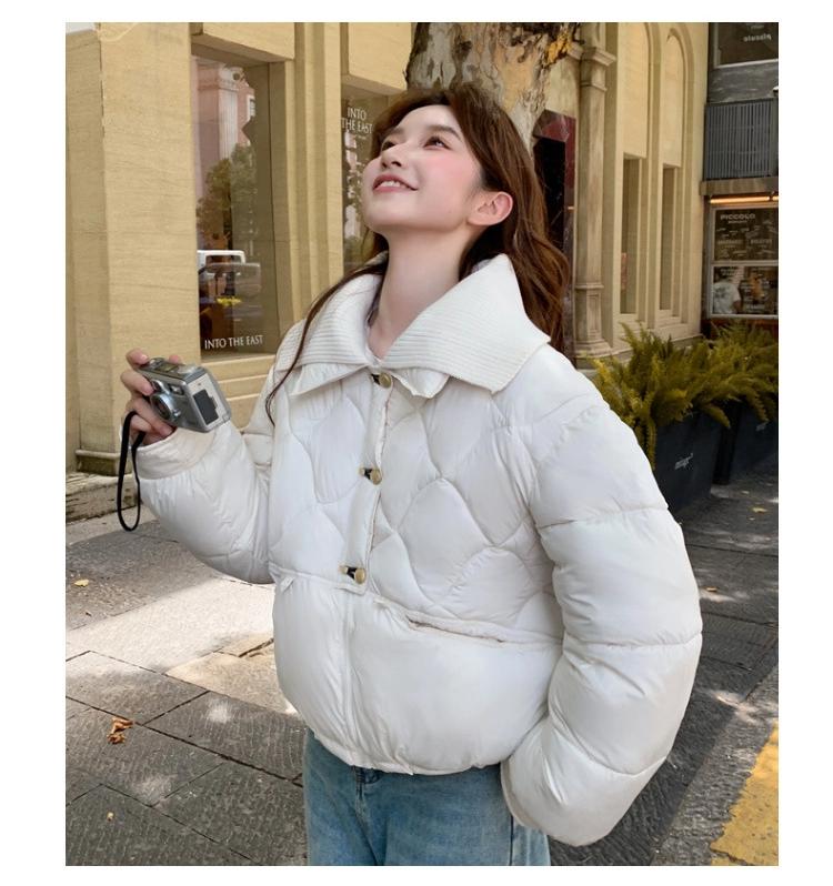 Knitted Double Collar Short Warm Jacket