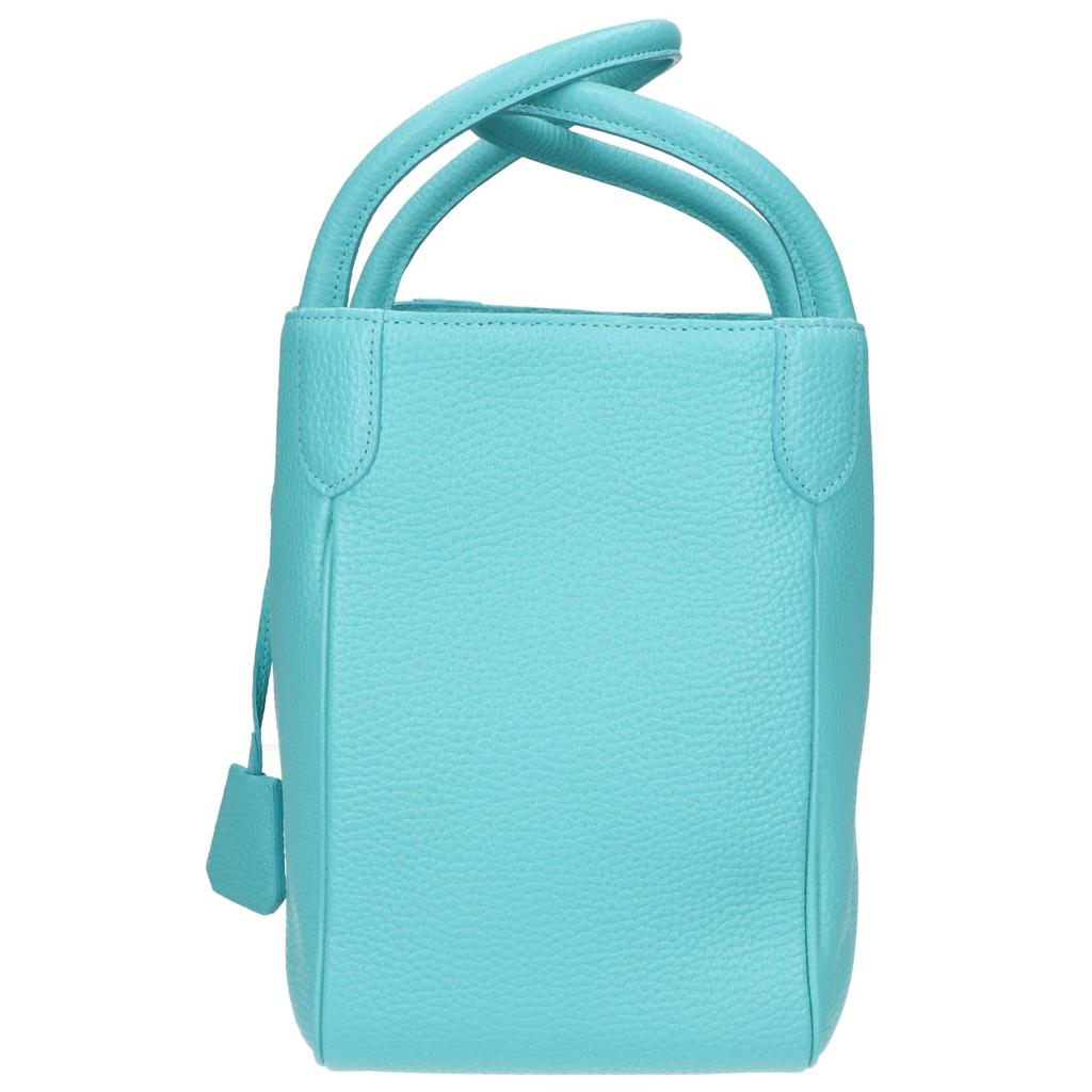 A.D.M.J. Accessoires De Mademoiselle [Good Condition] Shrink leather Tote Bag TurquoiseUsed