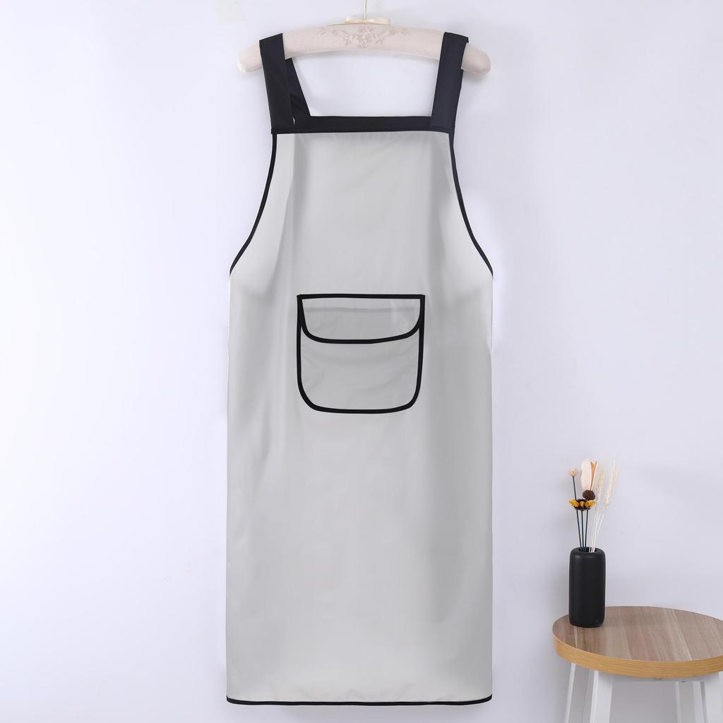 Waterproof Oil-Proof Semi-Transparent TPU Cooking Apron for Adults - Soft Leather, Hand Wiping, and Extended Coverage for Dishwashing.