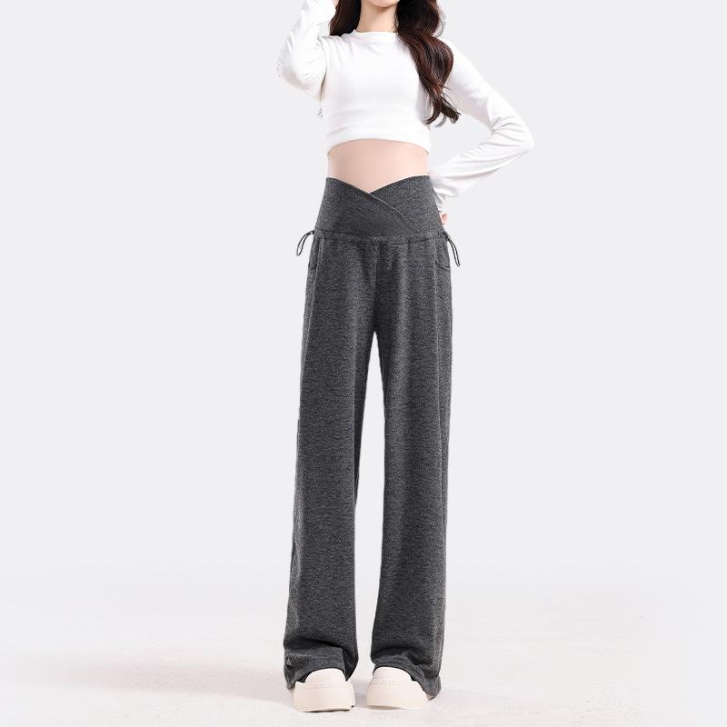 

Spring & Autumn Maternity Wide-Leg Pants: Loose Fit, Comfortable Waist, Lightweight XXL (125-145 lbs)