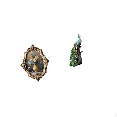 Vintage Resin Photo Frame and Elegant Peacock Sculpture Art Collection for Office Bedroom Gallery