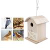 Mini Outdoor Wooden Bird House Nesting Cage Accessory for Garden Patio Decoration Ornament