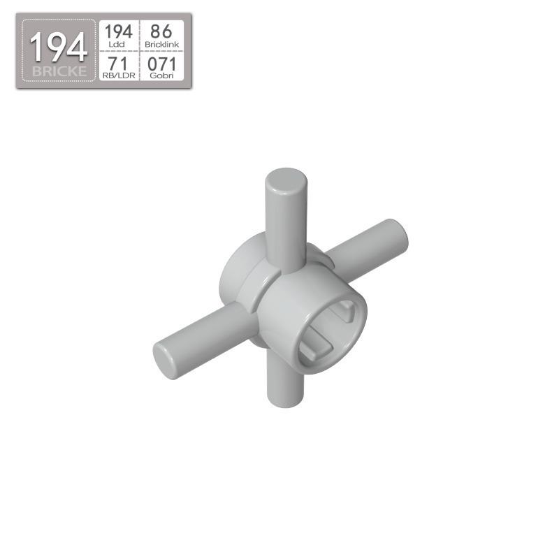 BRICKE 48723 Багатогранний блоковий з'єднувач з отвором для центральної осі, сумісний з LEGO