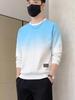 JSEN Gradient Color Men's Round Neck Hoodie - Trendy, Loose, Versatile Top for Spring & Autumn