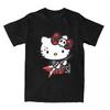 Unisex Hello Kitty Cute Cartoon Japanese Vintage T Shirts Cotton Tops Summer Y2K Basic TShirt ONeck Novelty Tshirt