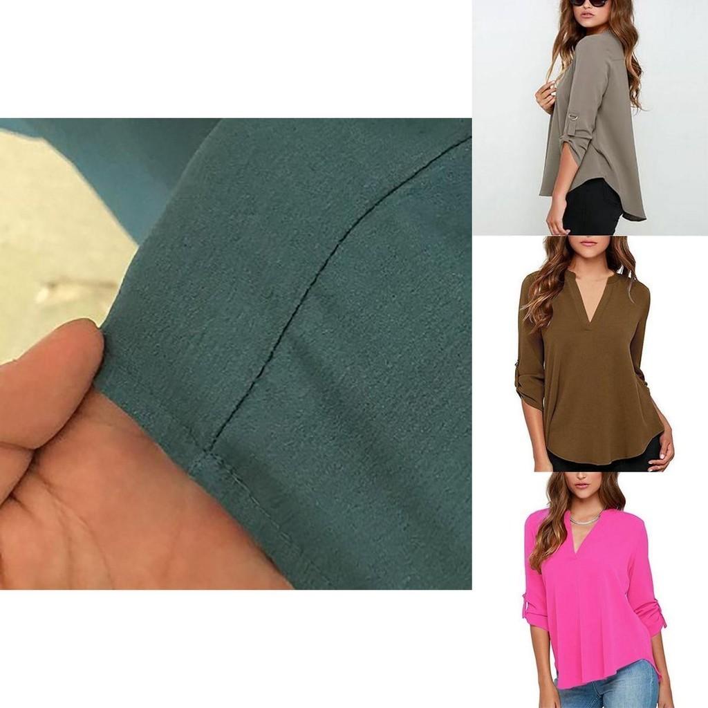 Stylish Women's Casual Long Sleeve V-neck T-shirt Pullover Tunic Blouse Options