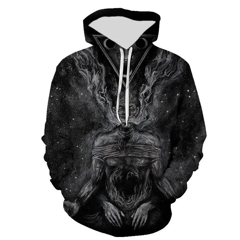 New Hoodie Cool Satan Men's Women's Children's 3D Printed Hooded Pullover Long Sleeve Loose Casual Comfort Sports Style