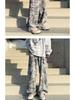 Herren Graue Camo Weitbeinige Sommer Hip-Hop Freizeit Hose