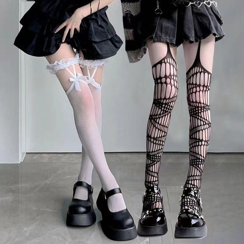 Women'S Socks Spring Summer Lolita Sock Long Tube Sock Thin Jk Girl Lolita Socks Fishnet Stockings Lace Suspenders Socks Fashion