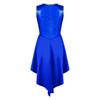 Girls Liturgical Dance Dress Sleeveless Metallic Bodice Color Block with Back Zipper and Asymmetrical Satin Hem for Praise Worship Service