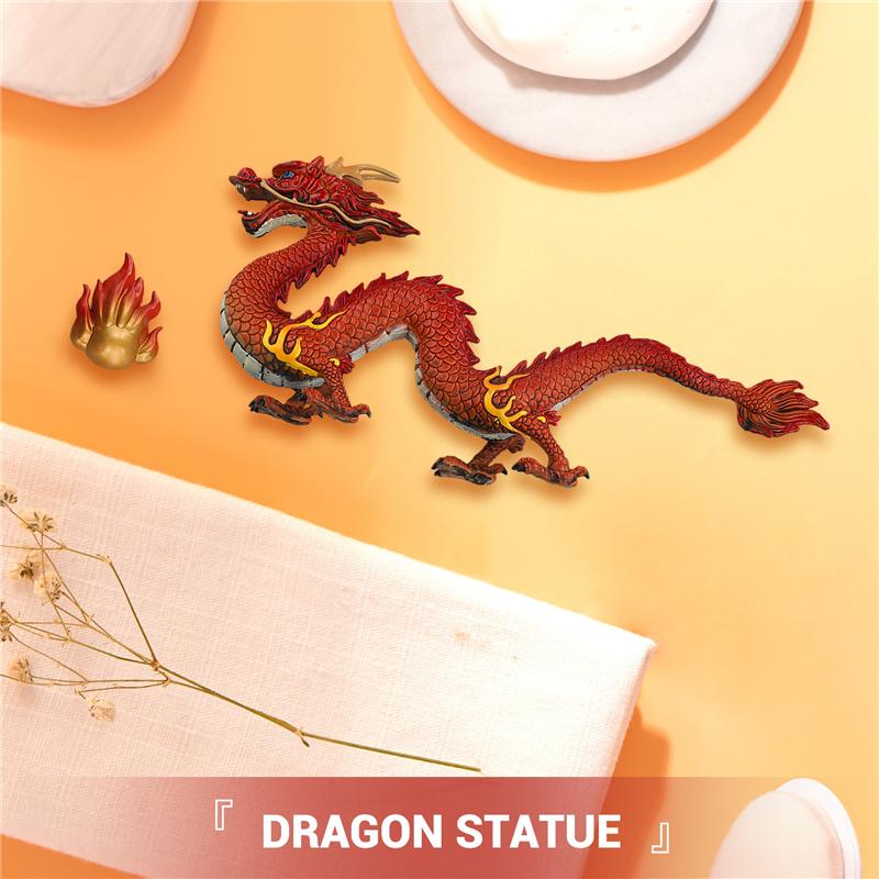 AEE4-Dragon Statue Chinese Dragon Statue 2026 New Year Of The Dragon Gift Animals Figure Chinese Lucky Zodiac Sculpture