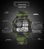 Men's Multifunctional Camouflage Waterproof Sports Watch - Seven-Color Luminous Fashion Square Design