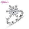 Hfarich Blue Crystal Butterfly Ring Rotate Freely Anti Stress Anxiety Ring For Women Girl Wedding Jewelry Engagement Gifts