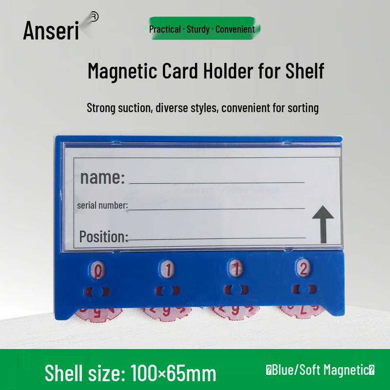 Ancres Magnetic Shelf Label Holder with 4-Digit Counter (10-Pack)