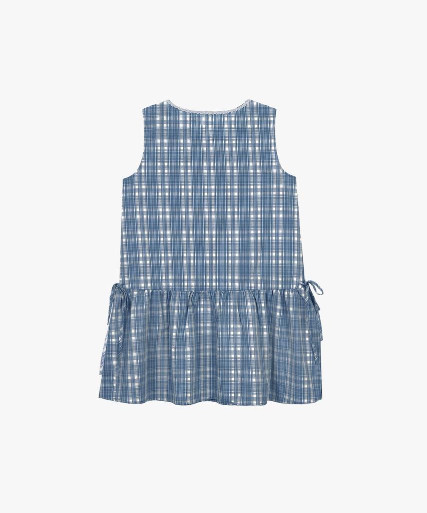 Pink Pineapple Cool Check Dress_Sky Blue