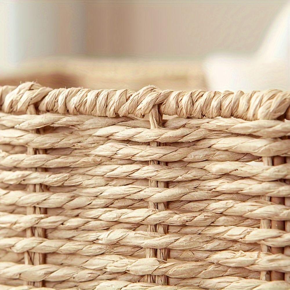 Bow Handmade Rattan Storage Baskets Rectangular Weaving  Storage Tray Fruit Dish Basket  Bread