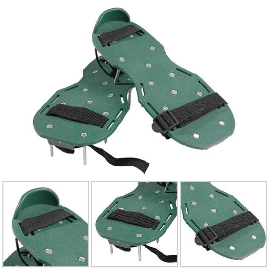 1 Set Grass Spike Shoes High Hardness Rust-proof Metal All-Purpose Lawn Aerator Shoes Set for Yard