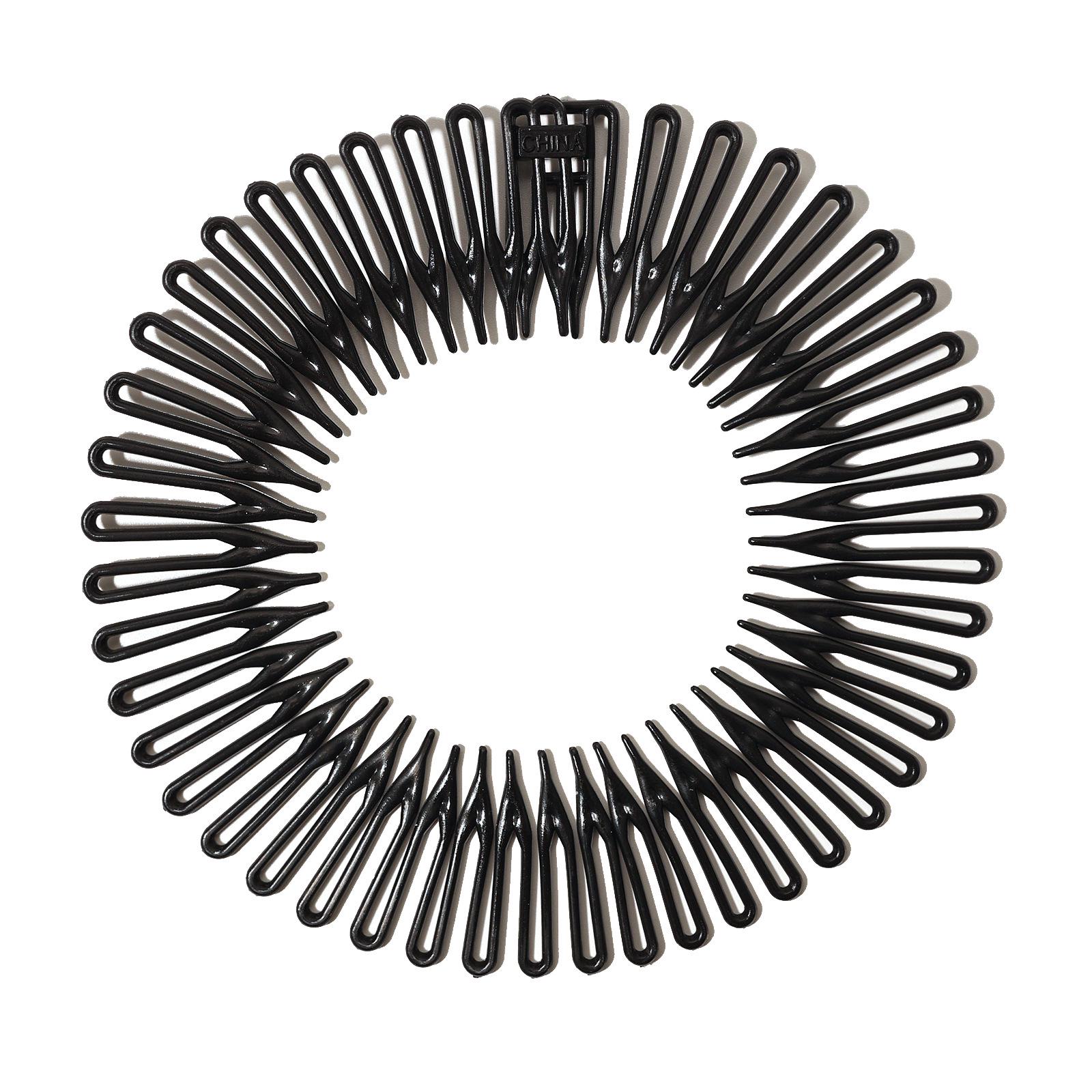 

Элегантная однотонная эластичная повязка на голову с гребнем для риса чёрный