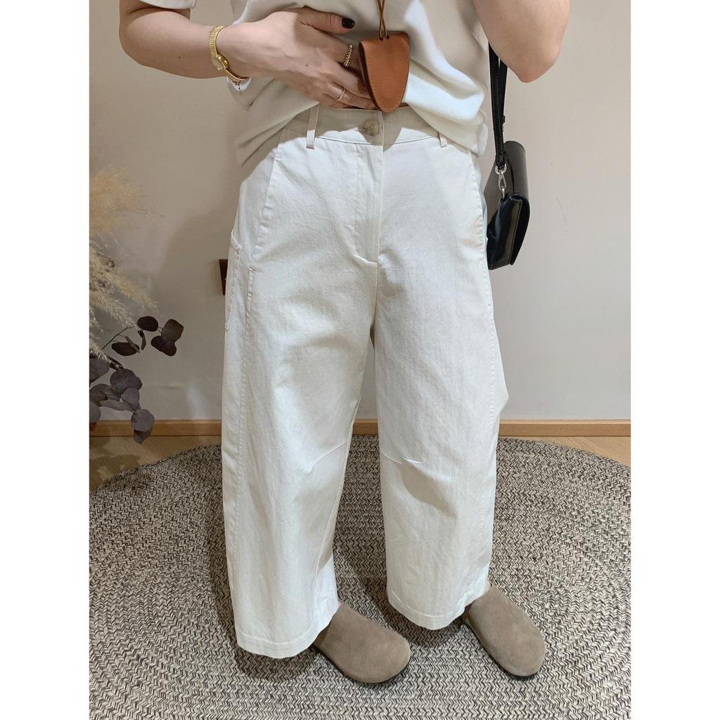 2026 Spring/Summer Women's High Waist Japanese Cropped Straight-Leg Balloon Pants