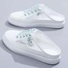 Half slippers women's 2025 summer new versatile thin breathable mesh shoes sandals outer wear bag head white single shoes