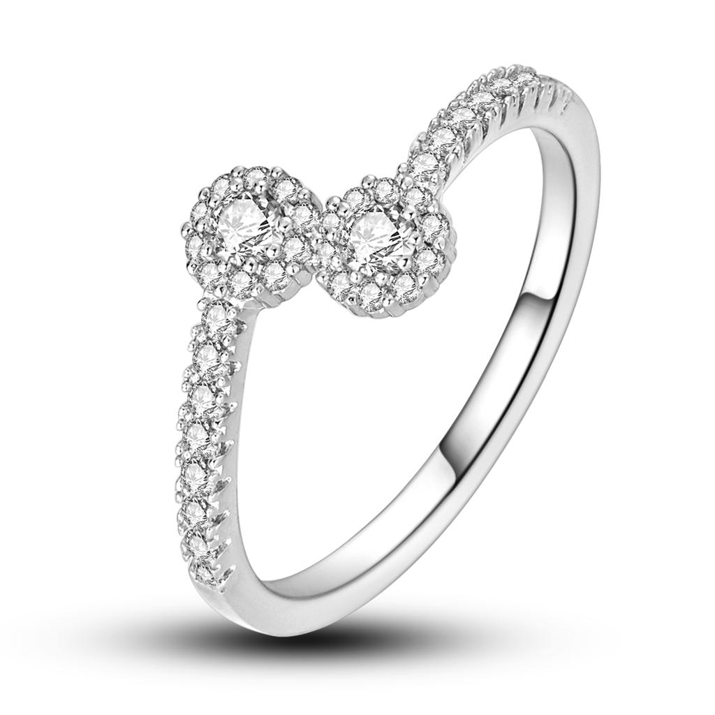 copper Plated Pink Cat Ring Infinite Authentic Design Heart Zircon Wedding Anniversary Rings Jewellery Gift Ideal For Women