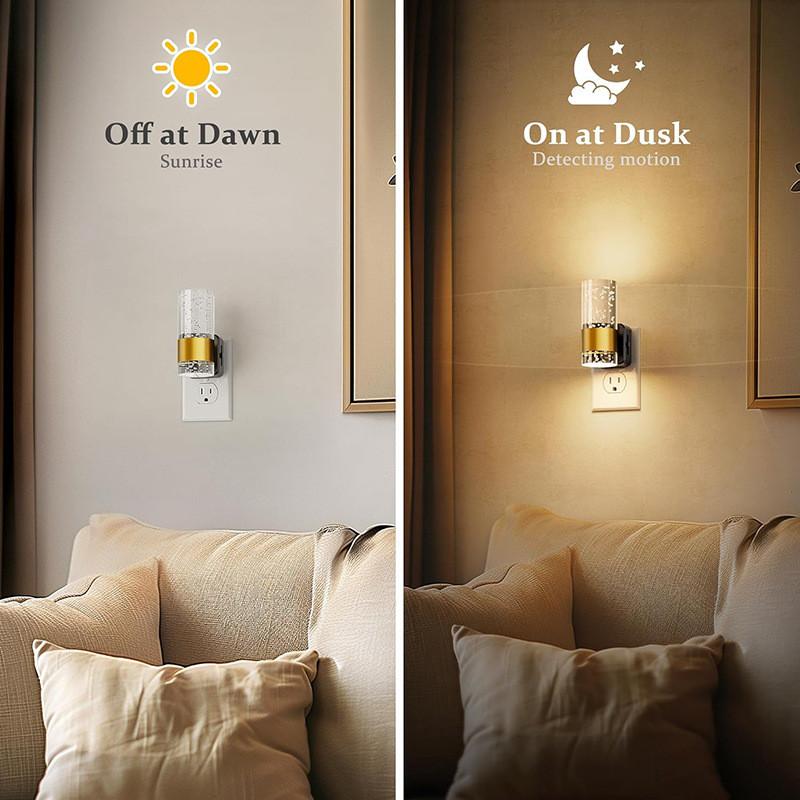 Night Light Led Plug Into Wall With Adjustable Brightness Auto Lamps Sensor