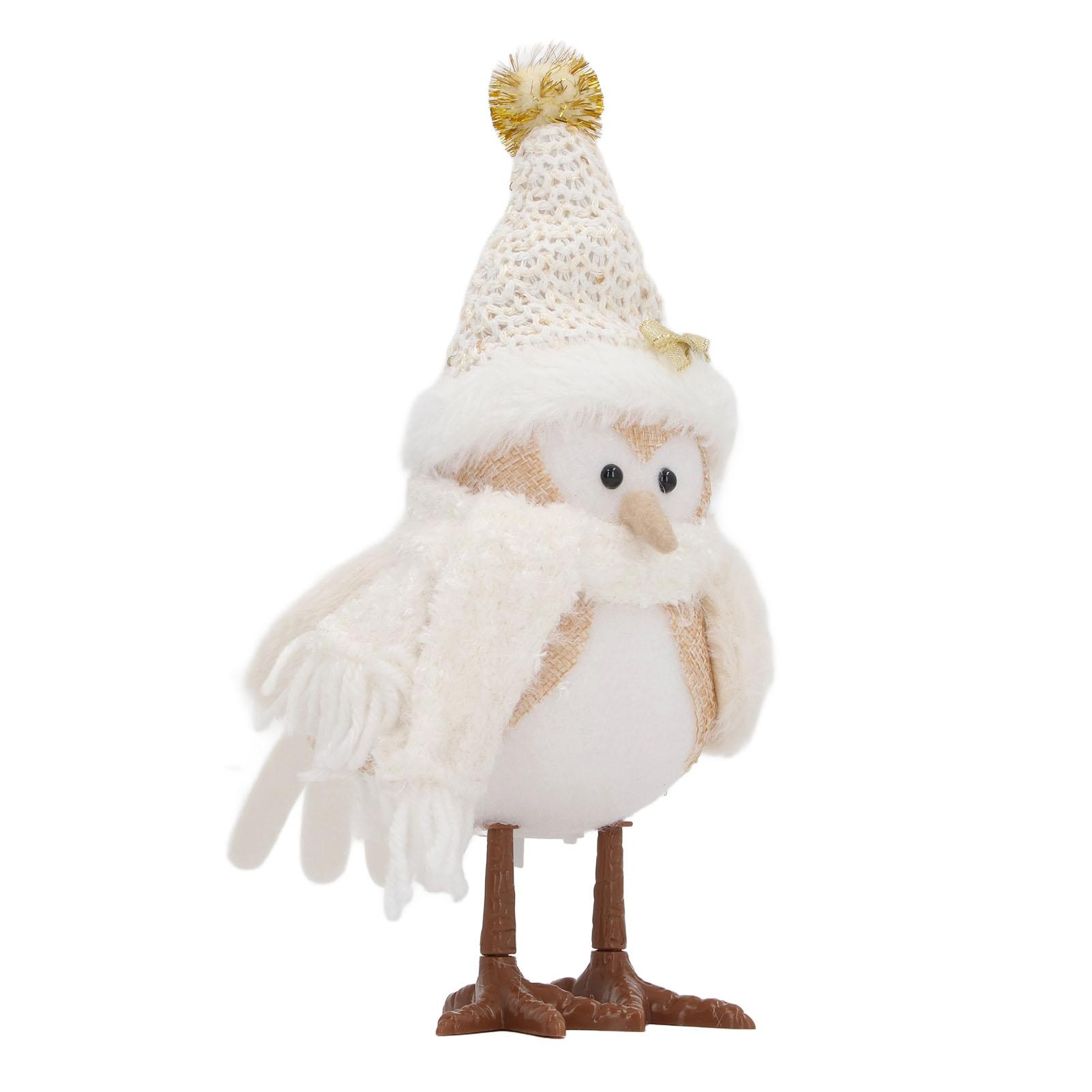 

Светящаяся модель птиц Желтая подсветка Милый внешний вид Фигурка животного Лампа со шарфом и шляпой для декорати White Pointed Hat