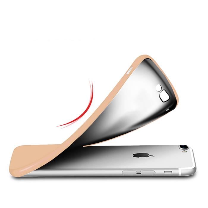 iPhone 7 Plus Hülle - Stoßfest - Silikon - Ultra dünn - Gold - Flexibel