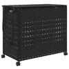 Laundry Basket with Wheels Black 66 x 35 x 60 cm Rattan