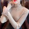 Lace - Trimmed Sweater Women's Spring and Autumn Half Turtleneck Slim Pullover Casual Long - Sleeved Knitted Sweater