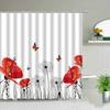 Sprchový závěs s tulipány, Farma červený náklaďák, Slunečnicová rostlina, Motýl, Krajina, Koupelnová dekorativní zástěna, Sprchový závěs