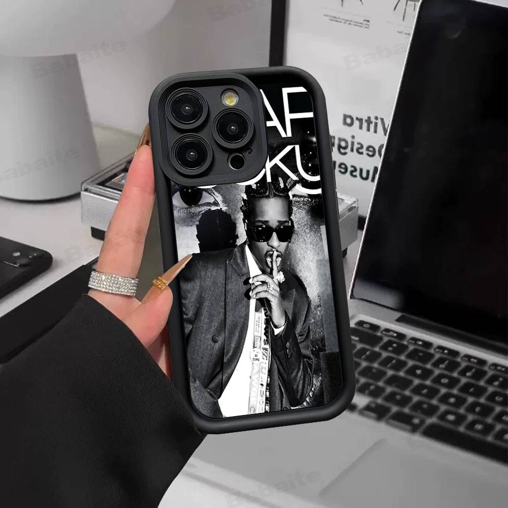 

Hip Hop Rapper Asap-Rocky For IPhone 17 Pro Max 16 15 14 13 12 11 Plus Black Soft Phone Cover iPhone 12pro max