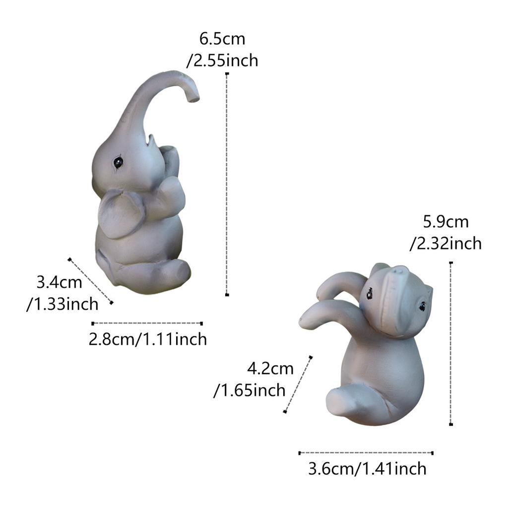 2pcs Elephant Flower Pot Ornaments Cute Hanging Flower Pot Decoration Pendant Cartoon Animal Statue Outdoor Garden Bonsai Decor