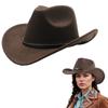 Felt Sun Sunscreen Cap Wide Brim Party Cosplay Hat Retro Cowboy Hat