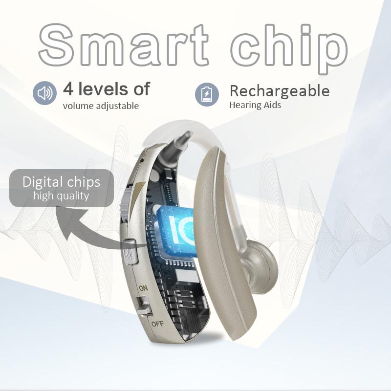 Portable Digital Hearing Aid Rechargeable Noise Reduction Audiphone Multi Segment Audio Mode Hearing Amplifier