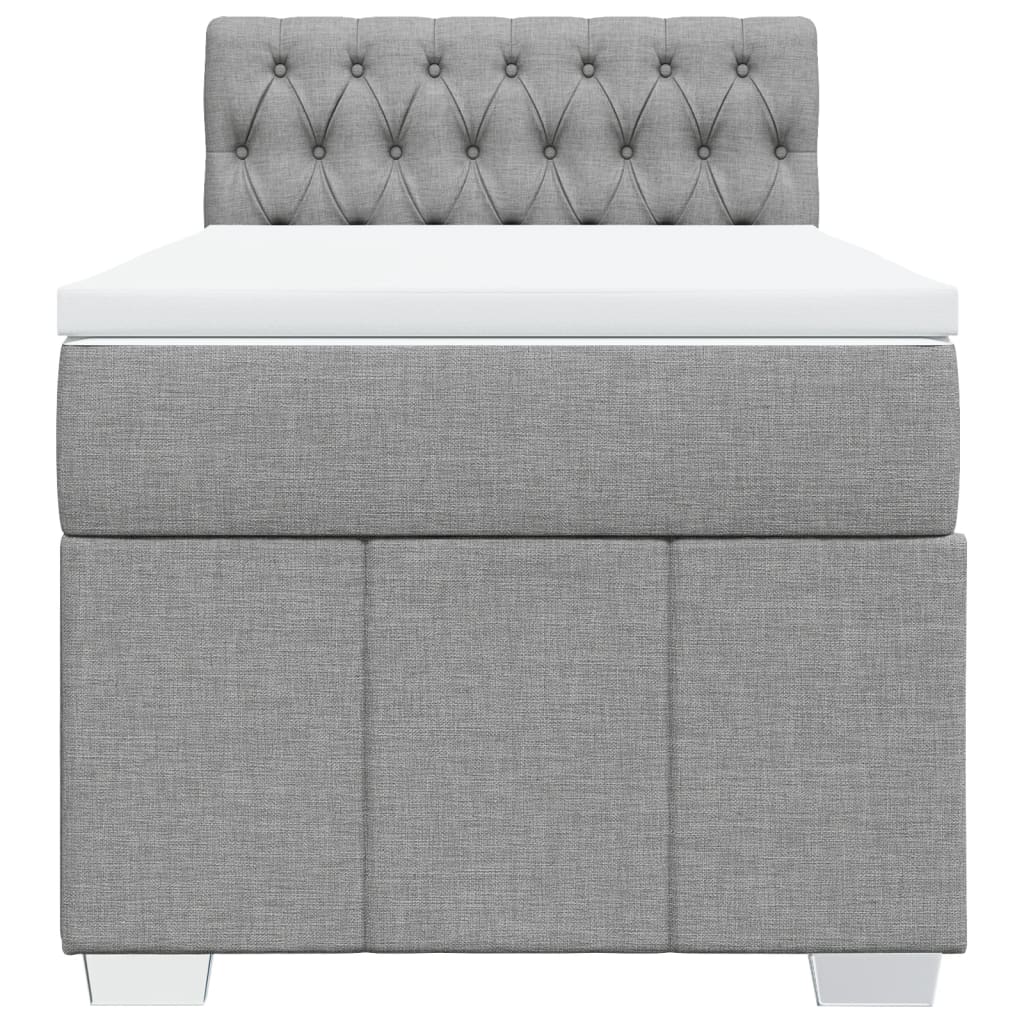 Vidaxl Letto Continentale Con Materasso, Grigio Chiaro, Tessuto, 90X200 Cm