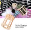 Wooden Pet Chinchilla Hamster Guinea Pigs Chew Play Grass Basket Cage Playground Toy(Suspended)