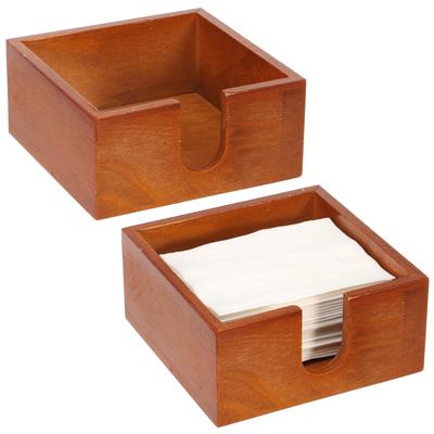 2 Pièces Boîte à Mouchoirs Carrée en Bois Porte-Serviettes de Table Distributeur de Papier Essuie-Tout pour Cuisine Accessoire de Table pour Maison Restaurant