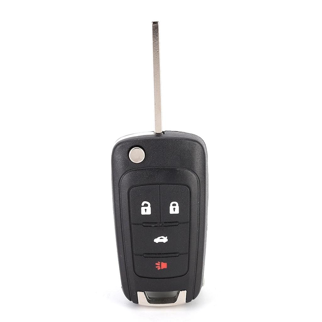 Car 4 Button Flip Remote Key Fob Case Shell Cover Black Replacement for Camaro 2010 2013
