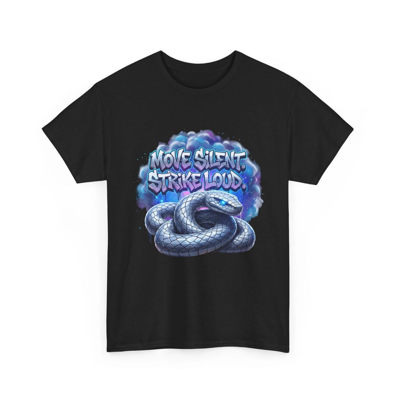 

Move Silent Strike Loud Snake T-Shirt | Coiled Serpent Graphic Tee, GifT-Shirt 4XL